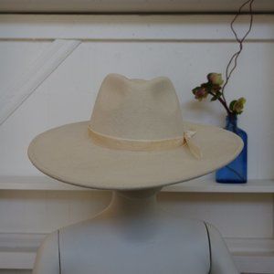 Scala White Fedora | Wide brim |  White Ribbon Band